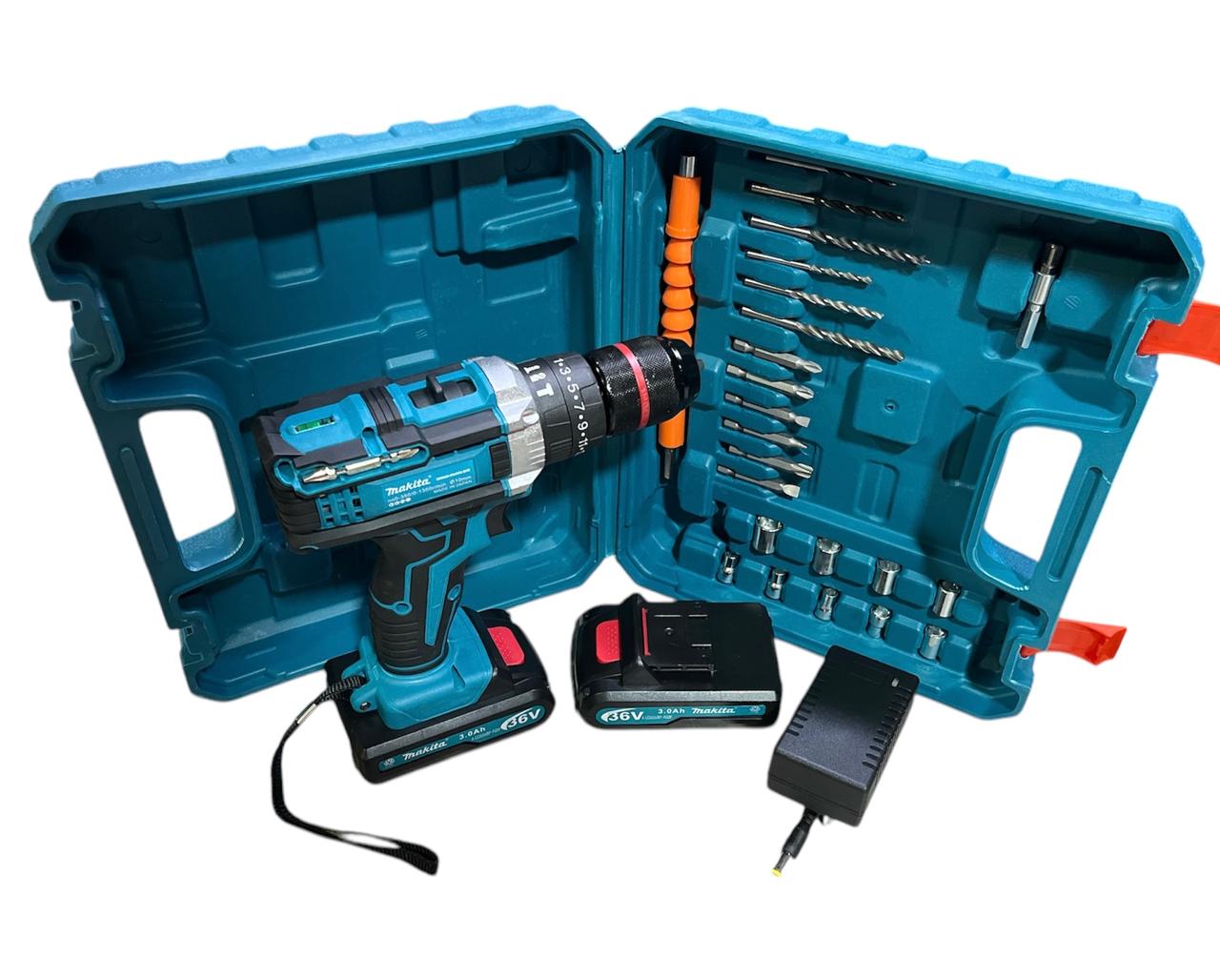 Taladro Inalámbrico Makita 36v + Kit de Accesorios